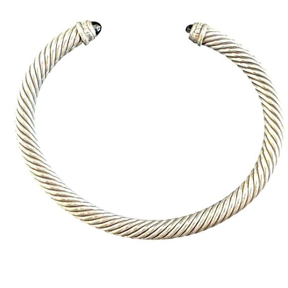 David Yurman Onyx & Diamond Classic Cable Cuff - Picture 8 of 8